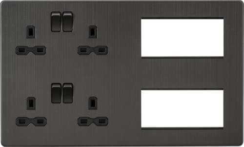 Image of Knightsbridge Screwless Combination Plate - Smoked Bronze