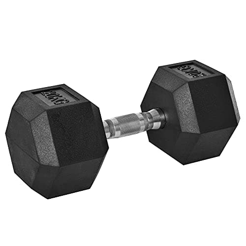 Image of HOMCOM 20KG Single Rubber Hex Dumbbell Portable Hand Weights Dumbbell Home Gym Workout Fitness Hand Dumbbell