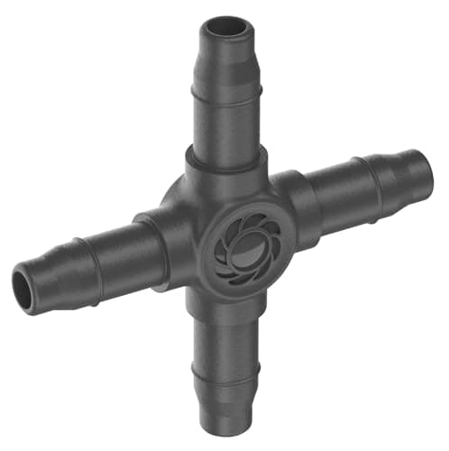 Image of Gardena Micro-Drip-System 4-Way Coupling 4.6 mm (3/16 inch): Accessory for Branch Connection of Supply Pipes and Irrigation Lines, Kink-Free, Easy & Flexible Connection Technology (13214-20)