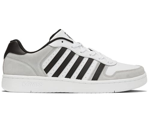 Image of K-Swiss Men's Court Palisades Sneaker, White, Grey, Black, 9 UK