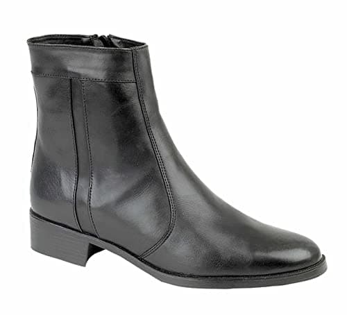 Image of Scimitar Mens Fashion Leather Zip Boots - Black Leather, Mens UK 8/EU 42