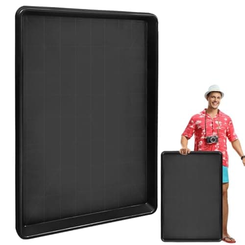 Image of YEXEXINM Extra Large Drip Tray, 35.4 x 24 x1.6 Inches Oil Drip Pan for Under Car Plastic Oil/Fluid Change Pan Black Drain Tray, Multifunctional Oil Catch Pan for Garden Greenhouse Muddy Boots