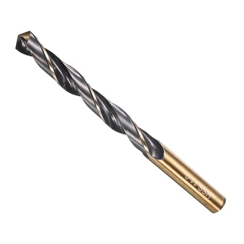 Image of METALLIXITY Drill Bit (11mm) 1Pcs, 4341 High-Speed Steel Straight Shank 118° Black and Gold Finish for Copper Aluminum Wood Plastic Medium Hard Metal