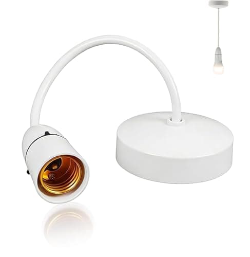 Image of LIUQOBN Ceiling Pendant Light Fitting, E27 Ceiling Hanging Lights 6"(150mm) Fixtures Modern Hanging Light Fixture Kit for Kitchen Living Room Bedroom Dining Room DIY Industrial Pendant Lighting White