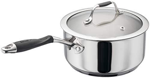 Image of Stellar James Martin Stainless Steel 18cm 2.5L Saucepan with Vented Glass Lid Induction Ready, Oven Safe, Dishwasher Safe - Fully Guaranteed