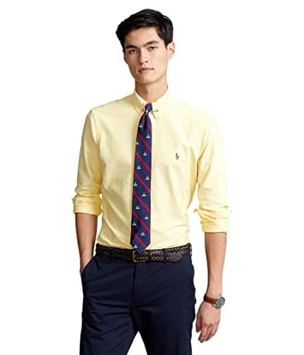 Image of Ralph Lauren Polo Mens Oxford Shirt(s) - Longsleeve 100% Cotton - Plain or Pinstripe
