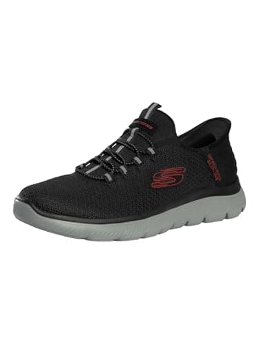 Image of Skechers Men's Slip-Ins Summits High Range Trainers, Black/Red, 9 UK