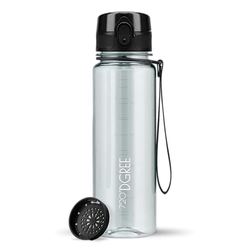 Image of 720°DGREE Water Bottle Kids 500ml “uberBottle“ crystalClear +Sieve - BPA-Free Tritan, Leakproof, Reusable Drinking Bottle - Waterbottle for Children, School, Playground, Boys, Girls, Handbag, Sport