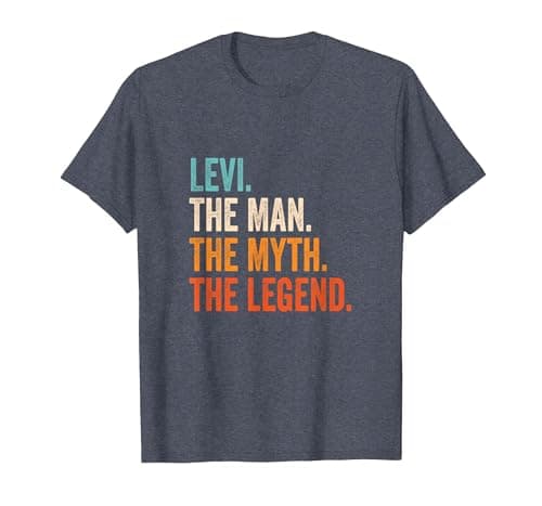 Image of Levi The Man The Myth The Legend First Name Levi T-Shirt, Men, Heather Blue, Medium