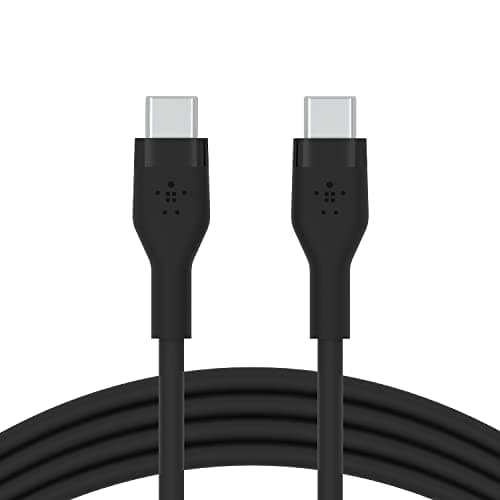 Image of Belkin BoostCharge Flex silicone USB C charger cable, USB-IF certified USB type C to USB type C charging cable for iPhone 16, 15, Galaxy S24, S23, iPad, MacBook, Note, Pixel and more - 2m, black
