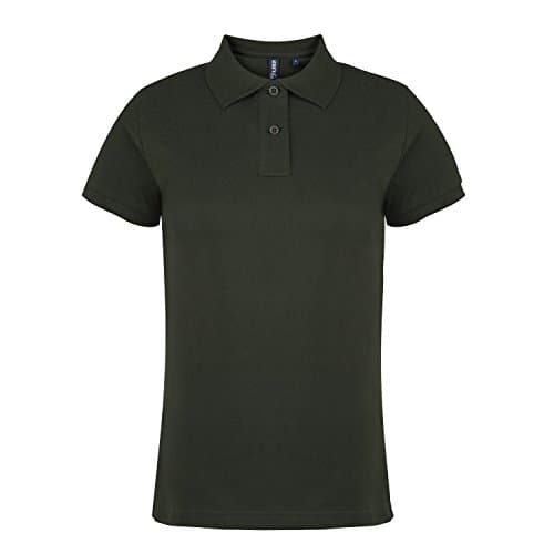 Image of Asquith & Fox Women's Women's Polo Regular Fit Short Sleeve Polo Shirt, Green (Bottle 000), 14 (Manufacturer Size:Large)