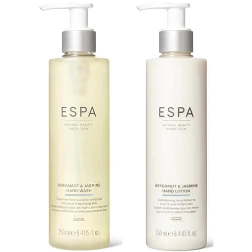 Image of ESPA | Bergamot & Jasmine Hand Care Duo | Includes Hand Wash & Hand Lotion | Aromatherapy and Pure Essential Oils