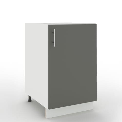Image of JD Greta Adjustable Kitchen Base Unit - 500mm - Base Cabinet with Door (No Worktop) - Grey Matt