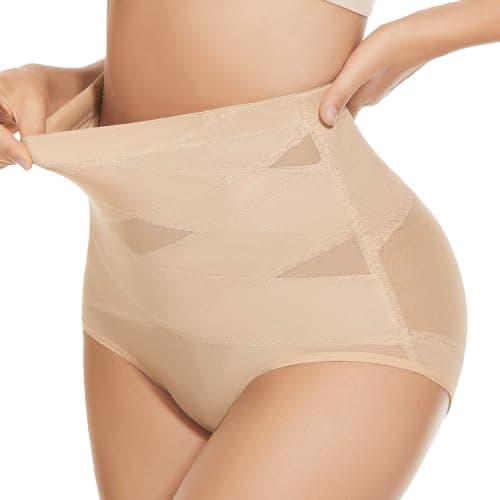 Image of YADIFEN Body Shaper for Women Tummy Control Knickers High Waist Shapewear Slimming Underwear Breathable Butt Lifter Panties Cozy Control Briefs S Beige