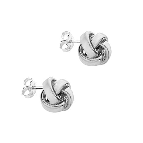 Image of Tuscany Silver Women's Sterling Silver 10 mm Polished Knot Stud Earrings