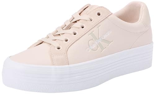 Image of Calvin Klein Jeans Women's Flatform Low Top Vulcanised Trainers, Pink (Whisper Pink/White), 7