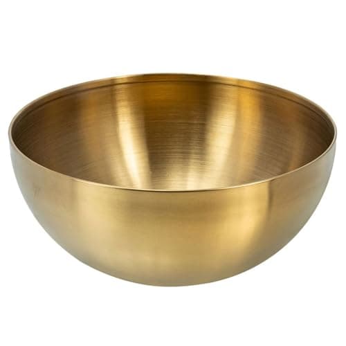 Image of Garneck Metal Washing Basin Large Steel Bowl Fruit Bowl Dessert Bowl Nesting Bowls Gold Bowls Cooking Bowls Meal Prep Bowl Ramen Bowls Mixing Salad Bowl Egg Snack Stainless Steel