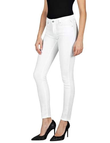 Image of Replay women's jeans with stretch, white (White 001), 28W / 30L