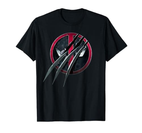 Image of Marvel Studios Deadpool & Wolverine Slashed Icon with Claws T-Shirt