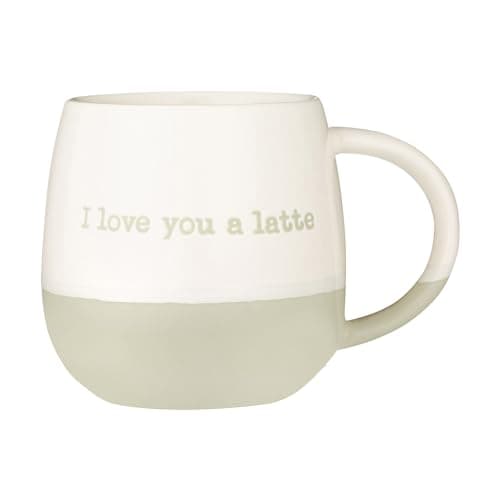 Image of Price & Kensington Stoneware Latte Mug Coffee Tea Cup Choco I Love You A Latte Hot Chocolate Beverages 340ml