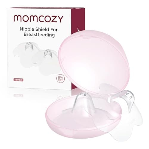 Image of Momcozy Nipple Shield, Floral Contact Nipple Shield for Breastfeeding Moms with Flat or Inverted Nipples, Made Without BPA/BPS (1 Pair, 20mm)
