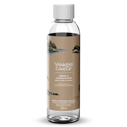 Image of Yankee Candle Signature Reed Diffuser Refill Amber & Sandalwood 200ml Up to 20 weeks of Fragrance for Women