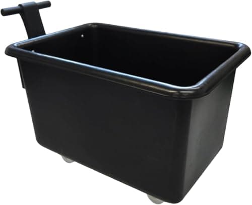 Image of Heavy-Duty Mobile Plastic Container Truck with Handle | Leak-Proof Tapered Warehouse Cart for Industrial, Commercial & Hospitality Use (270L)