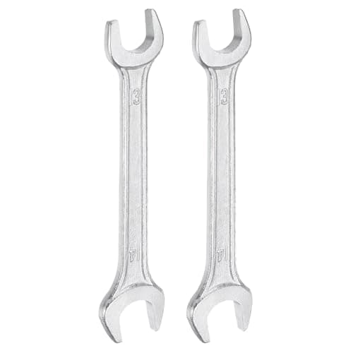 Image of sourcing map 2pcs Double Open End Wrench 13mm x 14mm Metric 15 Degree Offset Angle Small Flat Head Wrench Galvanizing Open Ended Spanner for Automotive Repair Furniture Assembly