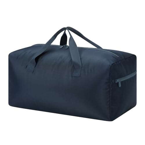 Image of ZZY 35L Foldable Travel Duffle Bag, 22-Inch Packable Small Duffel Bag Lightweight Holdall for Camping, Storage, Travel-Navy Blue