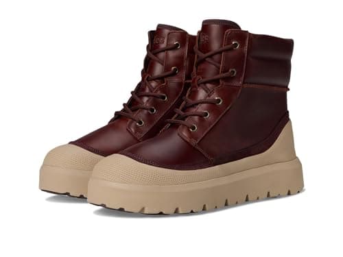 Image of UGG Men's Neumel High Weather Hybrid Fashion Boot, Cordovan/White Pepper, 12 UK