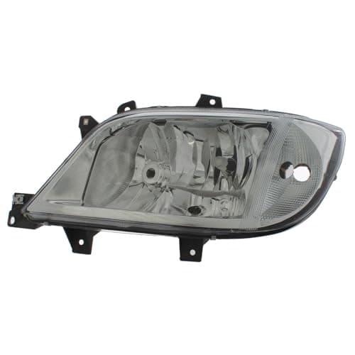 Image of XYZ Parts Replacement Headlight Assembly Electric Adjustment Chrome Inner Halogen Compatible With Mercedes Benz Sprinter Mk1 Van & Chassis Cab 2003-2006 For UK Passengers Side Left Hand