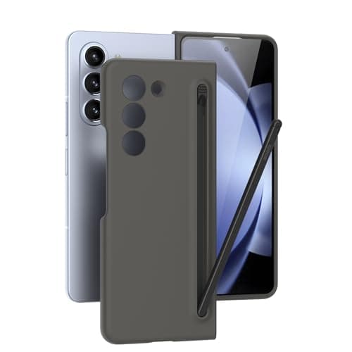 Image of AWINNER Compatible for Samsung Galaxy Z Fold5 Slim S Pen Phone Case with Built-in New Compact S Pen, Holder and Storage Slot for Pen (Black)