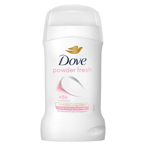 Image of Dove Powder Soft Women's Antiperspirant Deodorant Cream Stick for 48 hour sweat protection and long-lasting fragrance with ¼ moisturising cream 50 ml