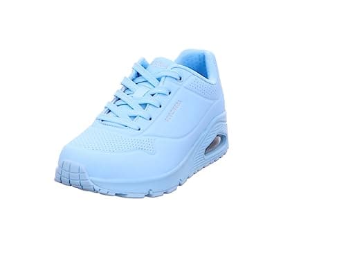 Image of Skechers Women's Uno Stand On Air Trainers, Light Blue Durabuck / Mesh, 5 UK