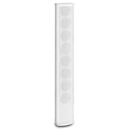 Image of Power Dynamics ICS8 Column Wall Speaker 40W RMS 100V 8x63mm Drivers Aluminium Housing for Churches, Conference Rooms & Halls - White