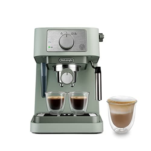 Image of De'Longhi Manual Coffee Machine Stilosa EC260.GR, 15 Bar Pressure, Cappuccino System, Automatic Switch-Off, Compatible with ESE pods, 2 Level Tray, Capacity 1L, Green