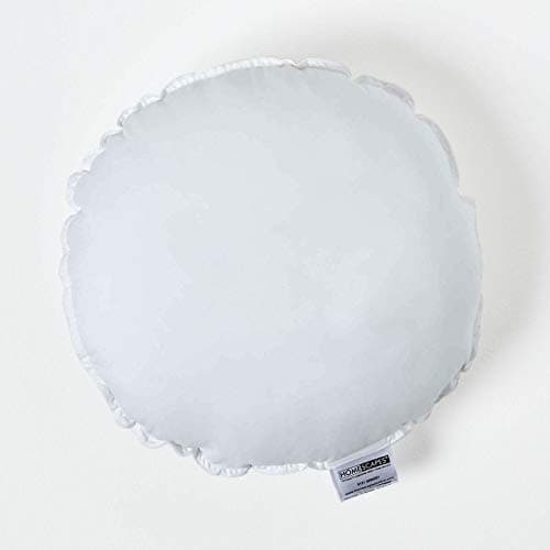Image of HOMESCAPES Super Microfibre Round Cushion Pad 40 cm (16”) Wide Inner Insert Hypoallergenic Synthetic Circular Shaped Cushion Filler Machine Washable