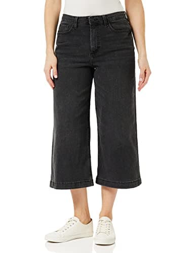 Image of French Connection Women's Conscious Stretch Wide Culotte Jeans, Vintage Black, 6