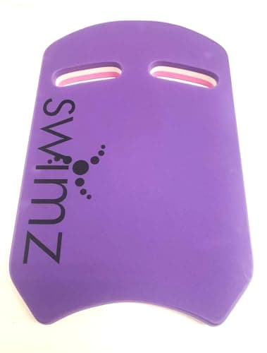 Image of Swimz Senior Club Kickboard - Purple/White/Pink - EVA Foam, Ergonomic Hand Grips, 43×28cm – Swimming Training Aid for Adults & Teens