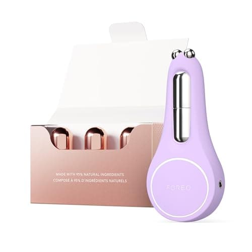 Image of FOREO Bundle - Bear 2 Eyes & Lips Lavender Microcurrent Smoothing Device + FOREO Supercharged Eye & Lip Contour Booster Serum 3x3.5ml - Dark Circles Under Eye Treatment & Lip Plumper Device