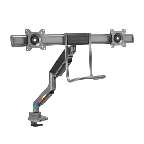 Image of Kensington K58272WW SmartFit Dual Monitor Mount, Adjustable Gas Spring Monitor Arm, Ergonomic Computer PC Sceen Stand, Hand Grip, Supports 19"- 32" monitor (up to 9kg), VESA 75/100 mm, 360° Rotation
