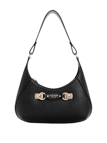 Image of GUESS Women's Mimina Top Zip Shoulder Bag, Black, One Size