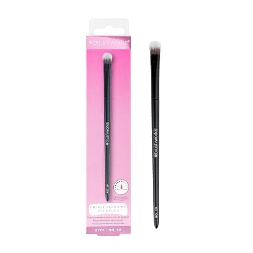 Image of Brushworks No.19 Crease Blending Eye Brush – Fluffy Tapered Eyeshadow Brush with Soft Synthetic Bristles for Seamless Blending, Vegan & Cruelty-Free