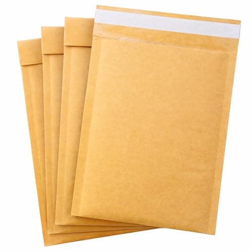 Image of DL Padded Brown Envelopes – Kraft Paper Bubble Padded, Peel & Seal, Tear-Resistant, Self-Adhesive, Cushion Mailers for Small Parcels, Packaging, Postage & Shipping (15cm x 21cm - 5 Pack)