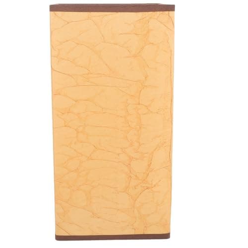 Image of ibasenice Square Retro Lampshade, Yellow Paper Cover for Ceiling Lamp, Small Pendant Shade Suitable for Tea House and Dining Room
