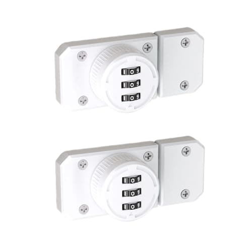 Image of 2Pcs Cabinet Lock with Combination, 3-Digit Cabinet Password Hasp Locks Zinc Alloy Mechanical Combination Latch Keyless Hasp for Mailbox Drawer and Office File Door (8cm*3.8cm/3.15in*1.5in)