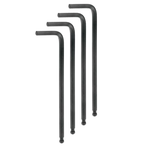 Image of sourcing map 4pcs Ball End Hex Key Wrench 7/32" L-Shape Long Arm Hexagon SAE Wrenches Chrome Vanadium Steel Repairing Tool for Home Repair Black