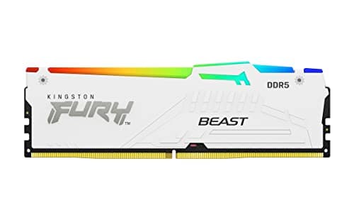 Image of Kingston FURY Beast White RGB 32GB (2x16GB) 6000MT/s DDR5 CL40 DIMM Desktop Gaming Memory Kit of 2 Intel XMP - KF560C40BWAK2-32