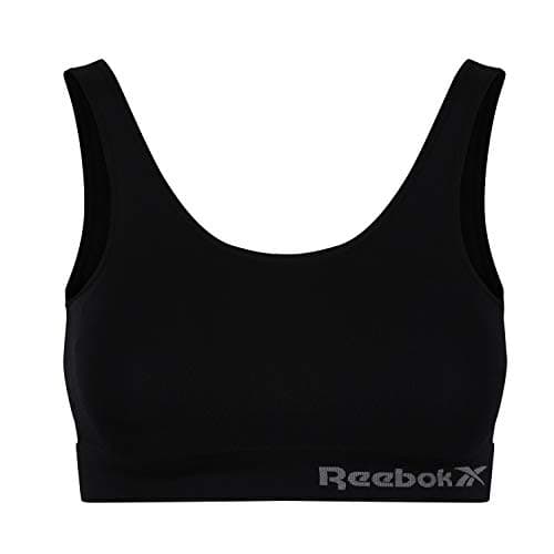 Image of Reebok Women’s Kira Crop Top | Black Bralettes for Women | Low Impact, Breathable and Comfortable Gym Top with Removable Pads | Non-Wired Women’s Activewear | 4 Sizes