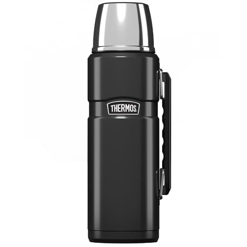 Image of Thermos - Stainless King Gun Metal Travel Flask (1.2L) Premium Leak Proof Insulated Tea & Coffee Flask for Hot & Cold Drinks, Built-in Cup, Twist-Pour Stopper, BPA-Free, Durable Steel